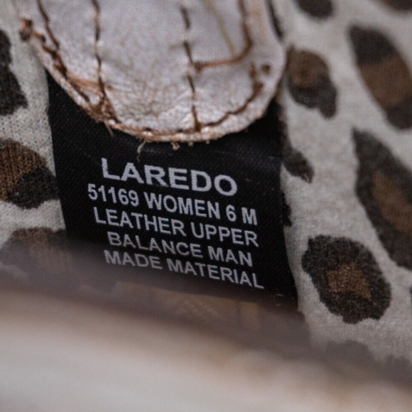 Laredo Women’s Audrey Bone Leather Festival Snip Toe Western Boots, Size 6 M - Picture 6 of 6